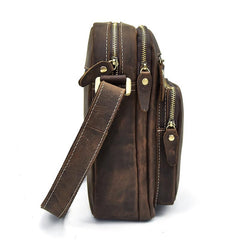 Vintage Leather Mens Cool Messenger Bags Shoulder Bags CrossBody Bags For Men - iwalletsmen