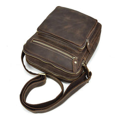 Vintage Leather Mens Cool Messenger Bags Shoulder Bags CrossBody Bags For Men - iwalletsmen