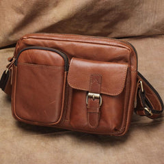Vintage Leather Mens Cool Messenger Bag Cool Shoulder Bag CrossBody Bags For Men - iwalletsmen