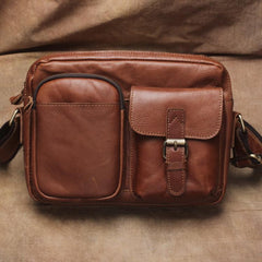 Vintage Leather Mens Cool Messenger Bag Cool Shoulder Bag CrossBody Bags For Men - iwalletsmen
