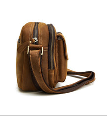 Vintage Cool Leather Mens Messenger Bags Shoulder Bag Cool CrossBody Bags For Men - iwalletsmen