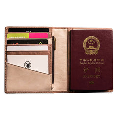 Vintage Leather Men Small Slim Travel Wallet Passport Wallet for Men - iwalletsmen