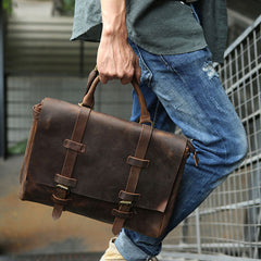 Vintage Leather Mens Briefcase Messenger Bag Handbag Shoulder Bag for men - iwalletsmen