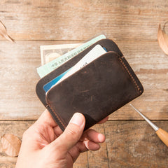 Vintage Leather Mens Card Holders Slim Front Pocket Wallet Card Wallets for Men - iwalletsmen