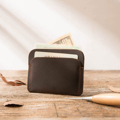 Vintage Leather Mens Card Holders Slim Front Pocket Wallet Card Wallets for Men - iwalletsmen