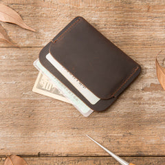 Vintage Leather Mens Card Holders Slim Front Pocket Wallet Card Wallets for Men - iwalletsmen