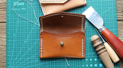 Vintage Leather Mens Card Wallet Change Wallet Coin Wallet Front Pocket Wallet for Men - iwalletsmen