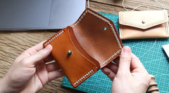 Vintage Leather Mens Card Wallet Change Wallet Coin Wallet Front Pocket Wallet for Men - iwalletsmen