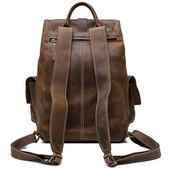 Vintage Leather Mens Cool Backpack Large Travel Bag Hiking Bag for men - iwalletsmen