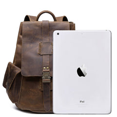 Vintage Leather Mens Cool Backpack Large Travel Bag Hiking Bag for men - iwalletsmen