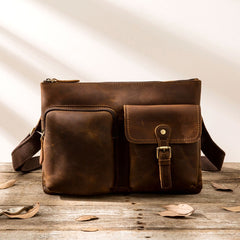 Vintage Leather Mens Cool Messenger Bag Shoulder Bags  for Men - iwalletsmen