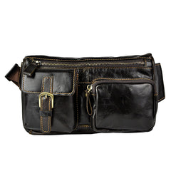 Vintage Leather Mens Fanny Pack Waist Bag Hip Pack Belt Bag Bumbag for Men