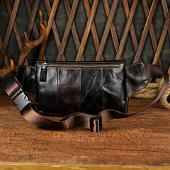 Vintage Leather Mens Fanny Pack Waist Bag Hip Pack Belt Bag Bumbag for Men