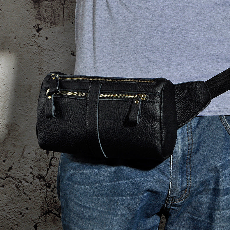 Leather Mens Fanny Pack Black Mens Waist Bag Hip Pack Belt Bag For Men –  iwalletsmen