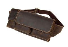 Vintage Leather Mens Fanny Pack Waist Bag Hip Pack Belt Bag Bumbag for Men