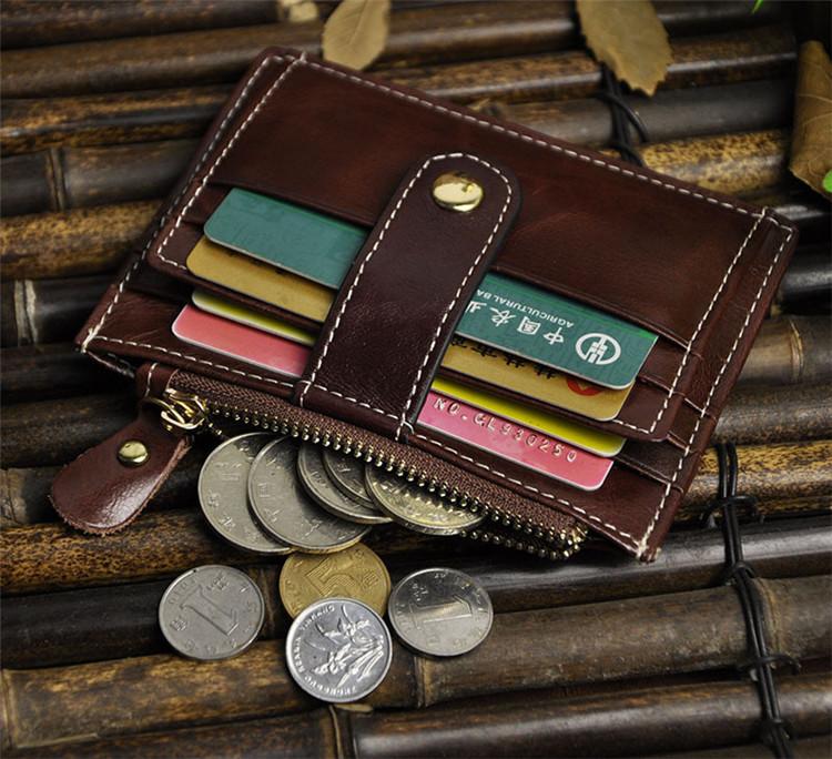 Vintage Leather Mens Front Pocket Wallet Slim Wallet for Men - iwalletsmen