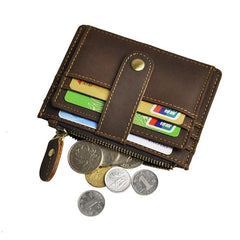 Vintage Leather Mens Front Pocket Wallet Slim Wallet for Men - iwalletsmen