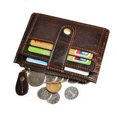 Vintage Leather Mens Front Pocket Wallet Slim Wallet for Men - iwalletsmen