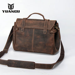 Vintage Leather Mens Handbag Briefcase Messenger Bag for men - iwalletsmen