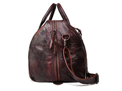 Vintage Leather Mens Large Weekender Bag Travel Bag Duffle Bags - iwalletsmen