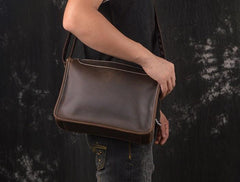 Vintage Leather Mens Messenger Bag Shoulder Bag For Men - iwalletsmen