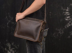 Vintage Leather Mens Messenger Bag Shoulder Bag For Men - iwalletsmen