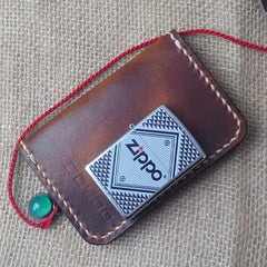 Vintage Leather Mens Slim Front Pocket Bifold Small Wallets Card Wallet for Men - iwalletsmen