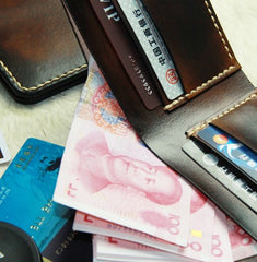 Vintage Leather Mens Slim Small Wallet Leather Small Wallets for Men - iwalletsmen