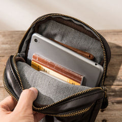 Vintage Leather Mens Sling Bag Sling Shoulder Bag Sling Backpack for men - iwalletsmen