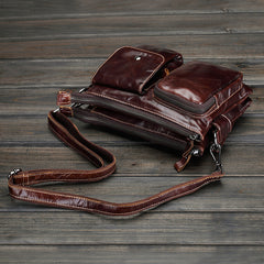 Vintage Leather Mens Small Messenger Bag Shoulder Bag Crossbody Bag for Men - iwalletsmen