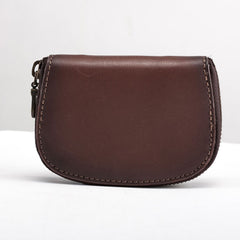 Vintage Leather Mens Small Wallet Zipper Card Coin Wallet for Men - iwalletsmen