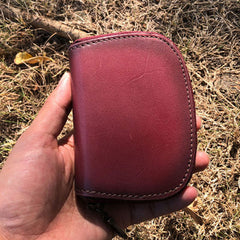 Vintage Leather Mens Small Wallet Zipper Card Coin Wallet for Men - iwalletsmen