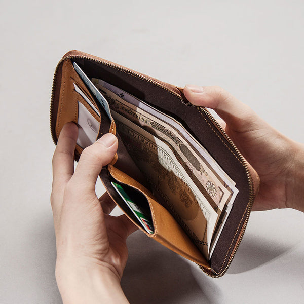 Vintage Leather Mens Small Wallet Zipper Small Wallet for Men - iwalletsmen