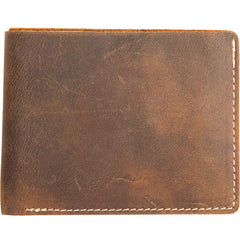 Vintage Leather Mens Small Wallets Bifold Slim Front Pocket Wallet for Men - iwalletsmen