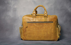 Vintage Leather Mens Travel Bag Cool Overnight Bag Work Handbag Business Bag for Men - iwalletsmen