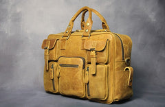 Vintage Leather Mens Travel Bag Cool Overnight Bag Work Handbag Business Bag for Men - iwalletsmen