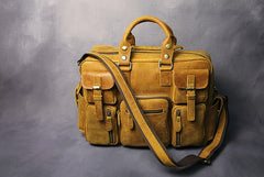 Vintage Leather Mens Travel Bag Cool Overnight Bag Work Handbag Business Bag for Men - iwalletsmen