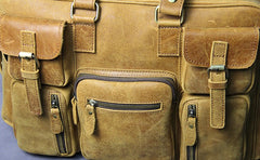 Vintage Leather Mens Travel Bag Cool Overnight Bag Work Handbag Business Bag for Men - iwalletsmen
