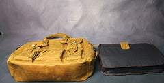 Vintage Leather Mens Travel Bag Cool Overnight Bag Work Handbag Business Bag for Men - iwalletsmen