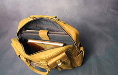 Vintage Leather Mens Travel Bag Cool Overnight Bag Work Handbag Business Bag for Men - iwalletsmen