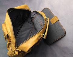 Vintage Leather Mens Travel Bag Cool Overnight Bag Work Handbag Business Bag for Men - iwalletsmen