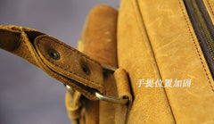 Vintage Leather Mens Travel Bag Cool Overnight Bag Work Handbag Business Bag for Men - iwalletsmen