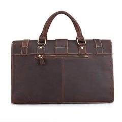Vintage Leather Mens Handbag Weekender Bag Travel Bag Duffle Bag - iwalletsmen