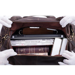 Vintage Leather Mens Weekender Bag Travel Bags Cool Duffle Bag for Men - iwalletsmen