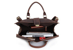 Vintage Leather Mens Handbag Weekender Bag Travel Bag Duffle Bag - iwalletsmen