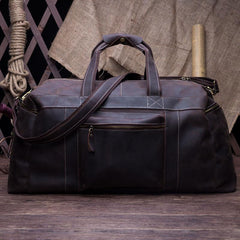 Vintage Leather Mens Weekender Bag Travel Bags Cool Duffle Bag for Men - iwalletsmen