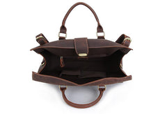 Vintage Leather Mens Handbag Weekender Bag Travel Bag Duffle Bag - iwalletsmen