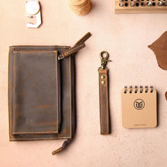Vintage Leather Mens Zipper Wristlet Wallet Clutch Wallets for Men - iwalletsmen