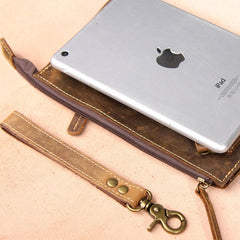 Vintage Leather Mens Zipper Wristlet Wallet Clutch Wallets for Men - iwalletsmen