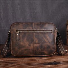 Vintage Leather Messenger Bag Shoulder Bag CrossBody Bag For Men - iwalletsmen